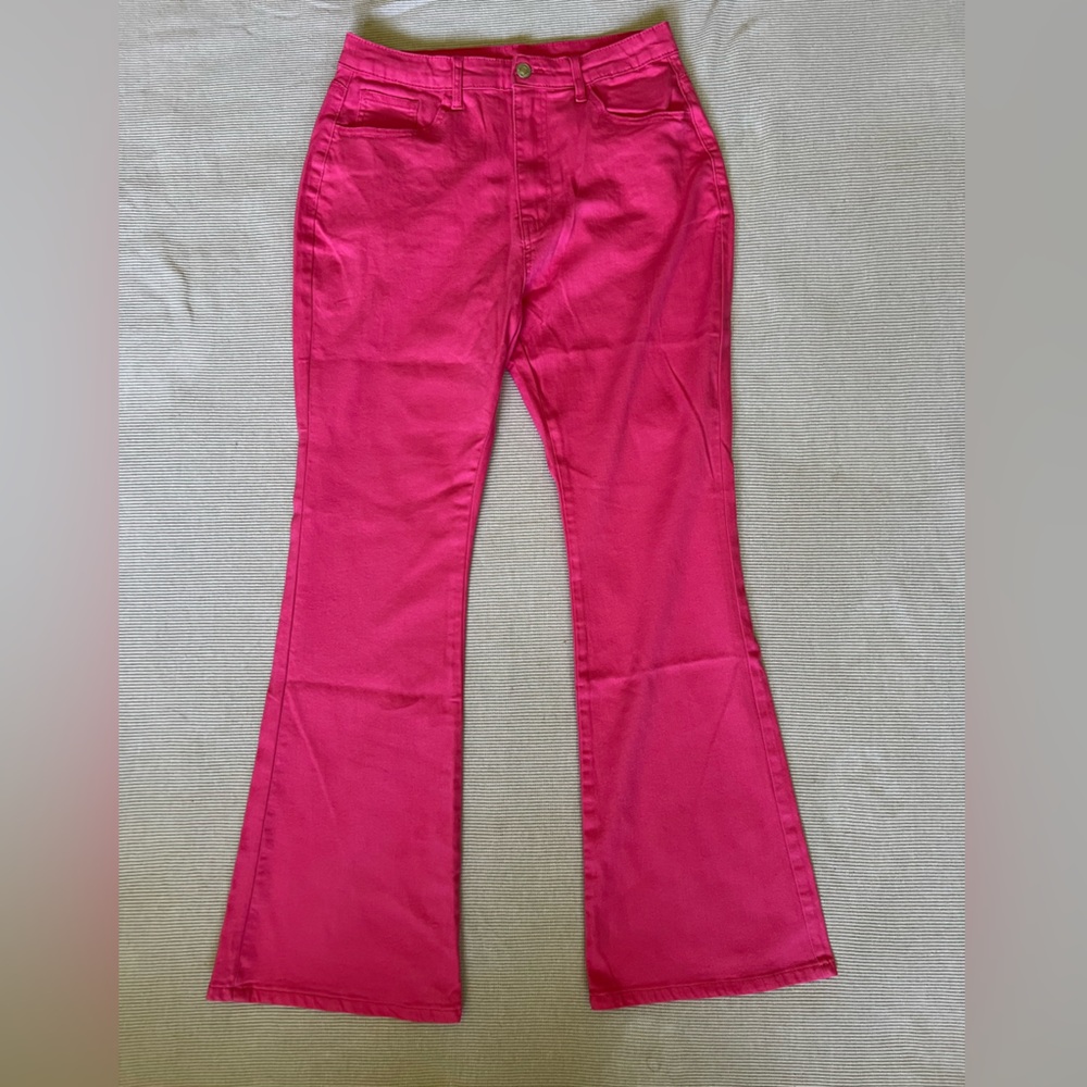 Brand new hot pink flair jeans size medium